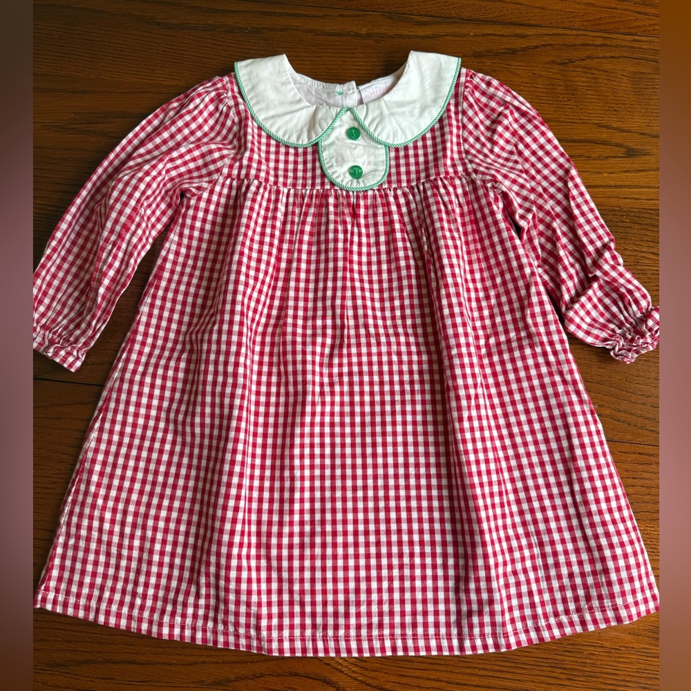 Red and White Gingham Dress with Peter Pan Collar